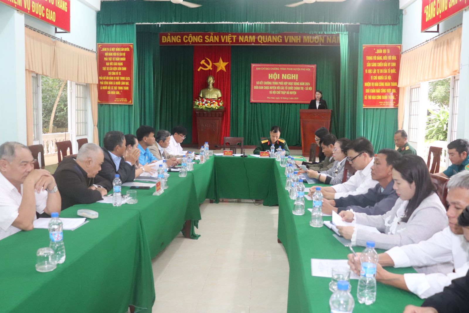 Sơ kết chương trình phối hợp hoạt động giữa Ban CHQS với các tổ chức chính trị - xã hội và Hội Chữ thập đỏ huyện