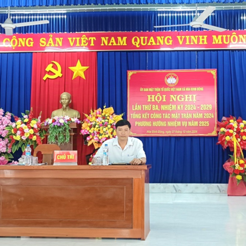 XÃ HÒA ĐỊNH ĐÔNG TỔ CHỨC HỘI NGHỊ TỔNG KẾT CÔNG TÁC MẶT TRẬN NĂM 2024